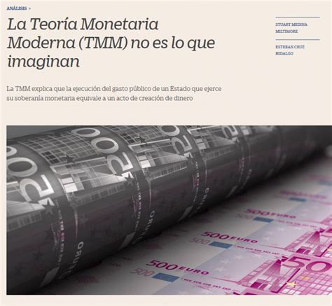 La Teoría Monetaria Modera TMM no es lo que imaginan Red MMT España