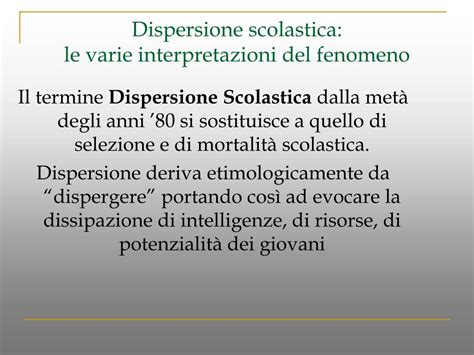 PPT DI SCOL A Dispersione Scolastica Addio PowerPoint Presentation