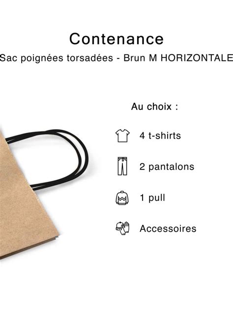 Chronopack Sac poignées torsadées noires Kraft M Horizontal