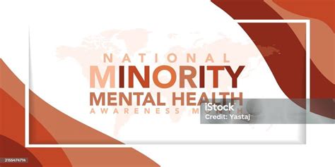 Minority Mental Health Awareness Month Vector Web Banner For Social Media Poster Card Flyer Text