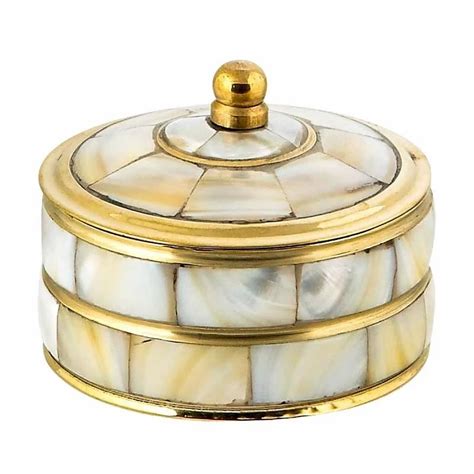 Mop And Brass White Mother Of Pearl Jewellery Box Set Of 3 At Rs 559