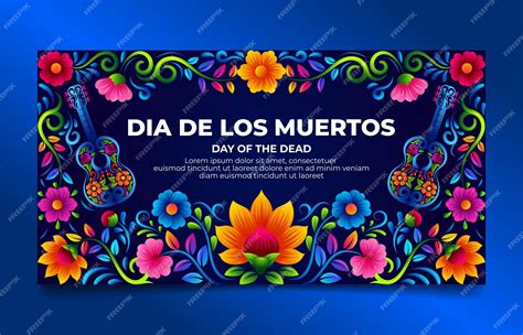 Premium Vector | Day of the dead colorful banner dia de los muertos ...