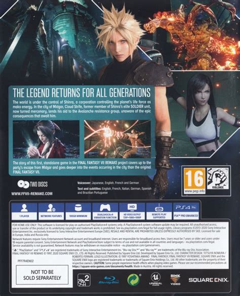 Final Fantasy VII Remake Deluxe Edition 2020 PlayStation 4 Box