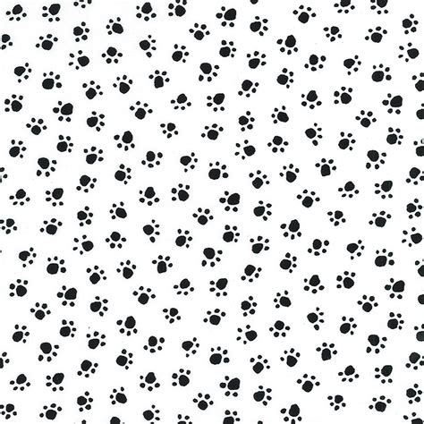 5456e Paw Prints Ebony Black And White Basics 3000 Kk Fabrics