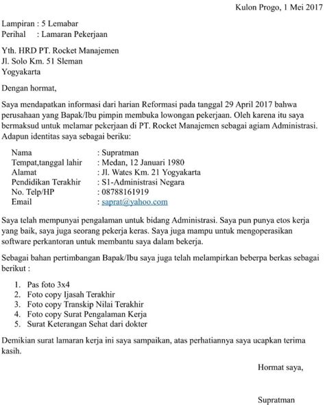 Contoh Surat Lamaran Kerja Admin Rumah Sakit Delinewstv