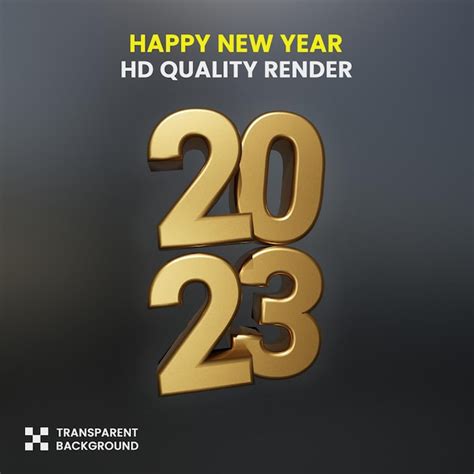 Premium Psd New Year Gold D Isolated On Transparent Background