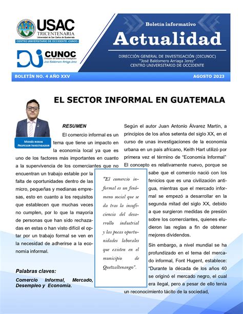 El Sector Informal En Guatemala Dicunoc Cunoc