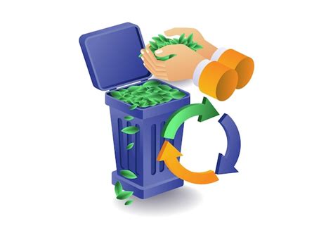 Premium Vector Eco Green Recycling Organic Waste Concept Illustration