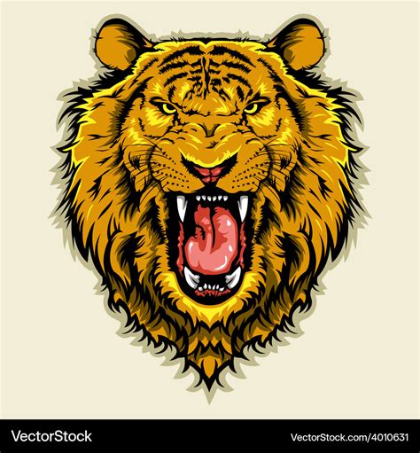 Angry Lion Head Royalty Free Vector Image VectorStock