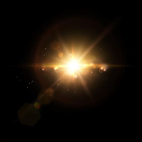 Premium Vector The Effect Of Bright Sunlight Twinkling Golden Star On