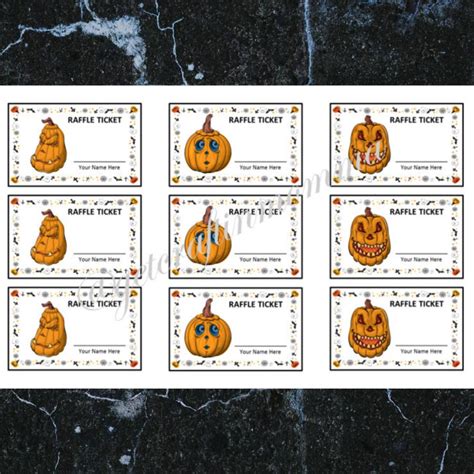 Halloween Raffle Tickets Party Printable Party Supplies Etsy