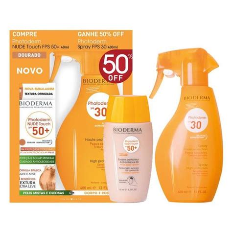 Kit Bioderma Photoderm Nude Touch Protetor Solar Fps 2 Prod Protetor