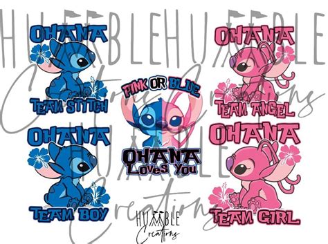 Lilo And Stitch Gender Reveal Png Sublimation Etsy