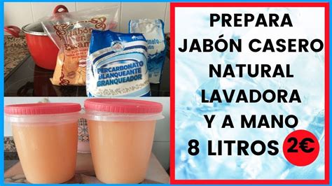 PREPARA MUY FÁCILJABON NATURAL LIQUIDO GEL LAVADORA Y A MANO 8 LITROS