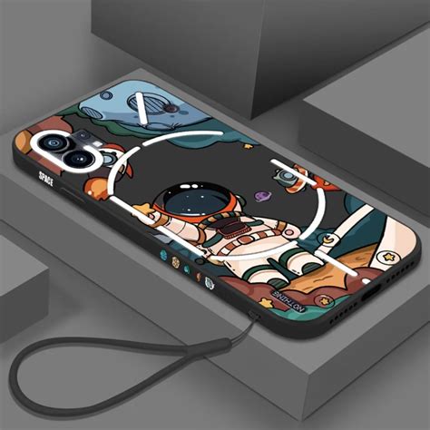 Astronauts Original Liquid Silicone Straight Edge Fashion Phone Case