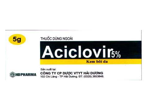 Thuốc Aciclovir 5 Liều dùng công dụng và cách dùng hiệu quả