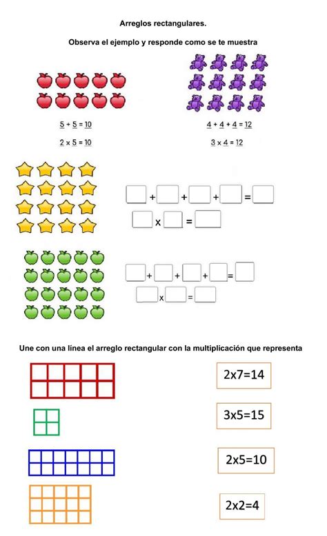 Arreglos Rectangulares Worksheet For 2 Responde