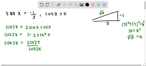 Solved Double Angle Formulas Find Sin X Cos X And Tan X From