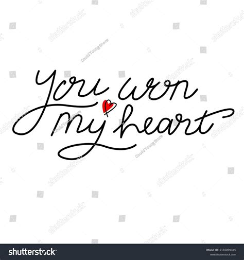 Vector Letters You Won My Heart Stock Vector Royalty Free 2116099475