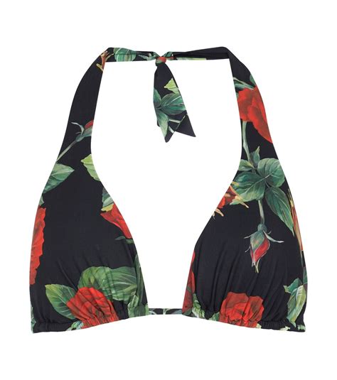 Dolce Gabbana Floral Halterneck Bikini Top Dolce Gabbana
