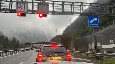 20 Minutes Driving Through A Swiss Tunnel San Gottardo Gotthard