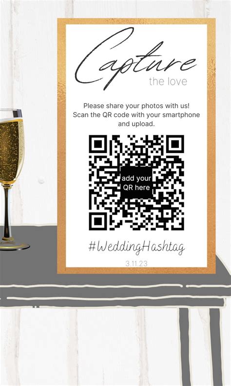 Wedding Photo Capture The Love QR Code Sign Google Drive Party Upload