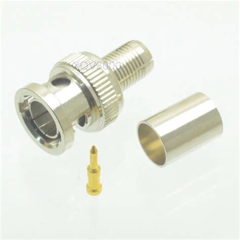 1pce Connector Bnc Male Plug Pin Crimp For Rg5 Rg6 Lmr300 Rg304 75ohm Rf Coaxial Pin Crimp