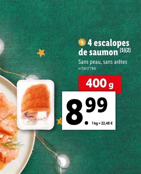 Promo 4 Escalopes De Saumon Chez Lidl