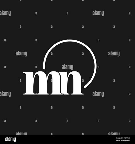 MN Logo Initials Monogram With Circular Lines Minimalist And Clean