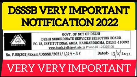 Dsssb New Recruitment Exam Notification Date Announced Ll Dsssb