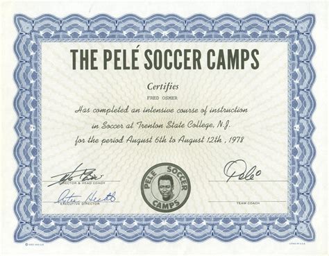 Lot Detail - Pele Vintage Signed 1978 Soccer Camp Certificate (PSA/JSA ...