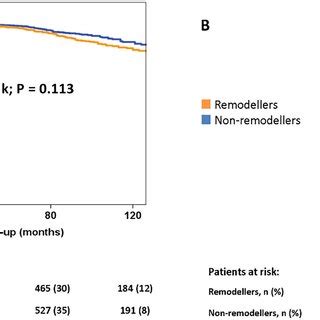 Kaplanmeier Survival Curves According To Sex And Remodelling Status