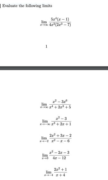 Answered Evaluate The Following Limits 524 2 − Bartleby