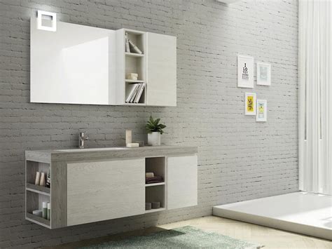 Mobile Lavabo Singolo Sospeso In Hpl Con Specchio Freedom F By Legnobagno