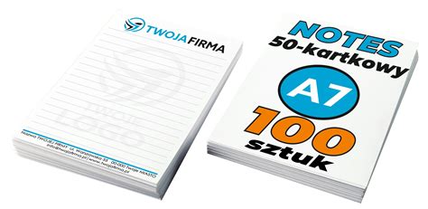 NOTES Klejony A7 BLOCZKI 50 Kartkowe LOGO 100 Szt Cena Opinie