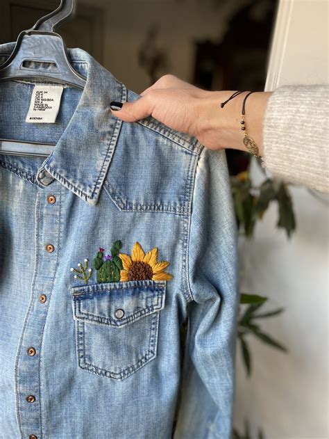 Hand Embroidery Denim Jacket Embroidery Clothes Embroidery Diy