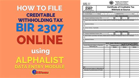 How To Attach BIR Form 2307 Online Using Alphalist Data Entry Module Of