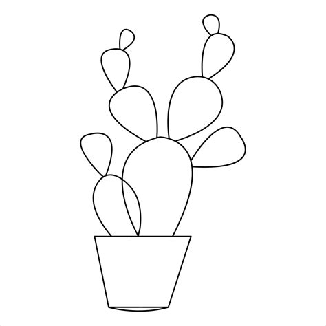 Premium Vector Cactus Doodle Vector Continuous One Line Art Drawing