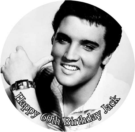 Personalised Elvis Cake Topper Edible Icing Or Wafer Paper 7 5 Round Uk Grocery