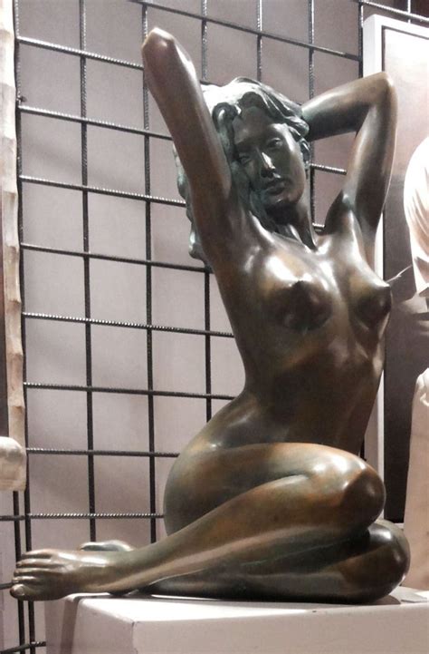 Mirjam Sensuous Bronze Waking Naked Girl Statuette Artparks