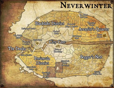 City Of Neverwinter Circa 1370 Dr Edit Of Elven Tower Map Link In