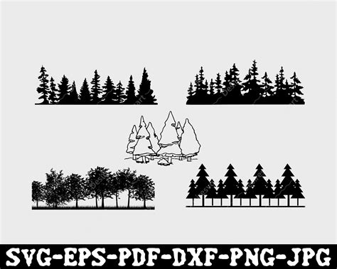 Forest Svg Bundle Forest Vectortree Svg Forest Clipart Etsy Canada