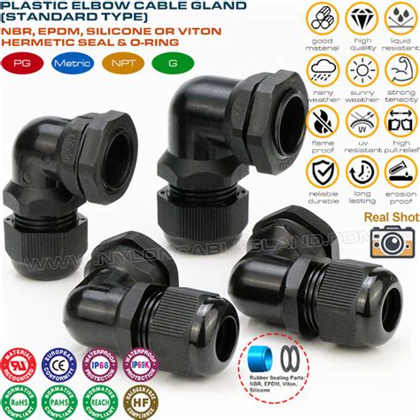 Elbow Hermetic Cable Glands Ip Waterproof Right Angled