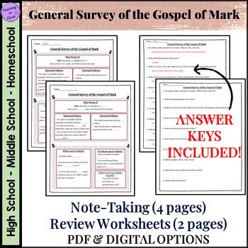 Gospel Of Mark Bible Book Overview Lecture With Notes And Review