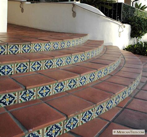 MexicanTiles.com - Stairs with Mexican Terracotta Floor Tile