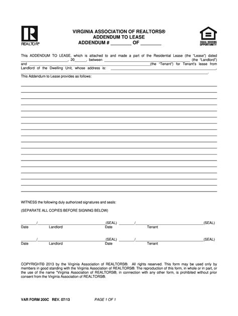 Lease Addendum To Add Tenant Template Printable Word Searches