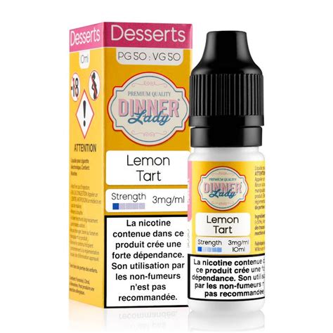 E Liquide Lemon Tart Dinner Lady 10 Ml 50 50 E Vape