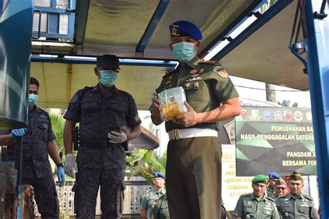 Dansatidik Puspomad Hadiri Pemusnahan Barang Bukti Sabu Dan Ekstasi