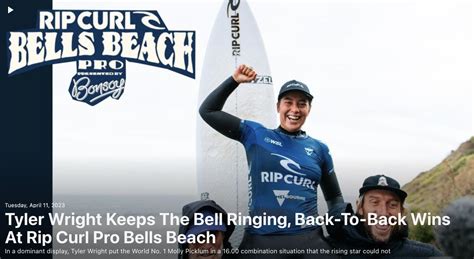 Australians Tyler Wright Ethan Ewing Win The 60th Rip Curl Pro Bells