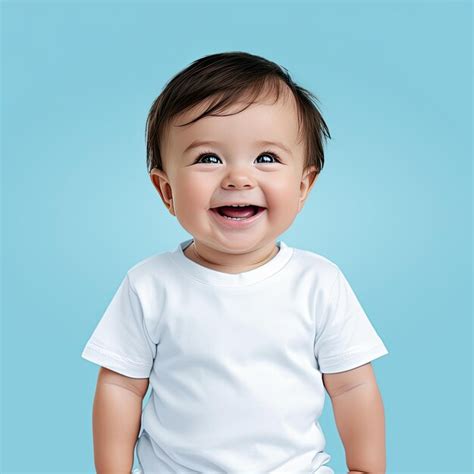 Premium Ai Image Baby Wearing A White Tshirt Without Any Design